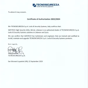 Authorization Letter - Tecnosicurezza