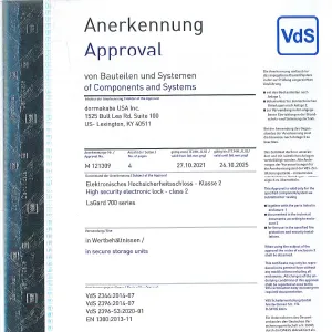 La Gard 700 - VdS Certificate